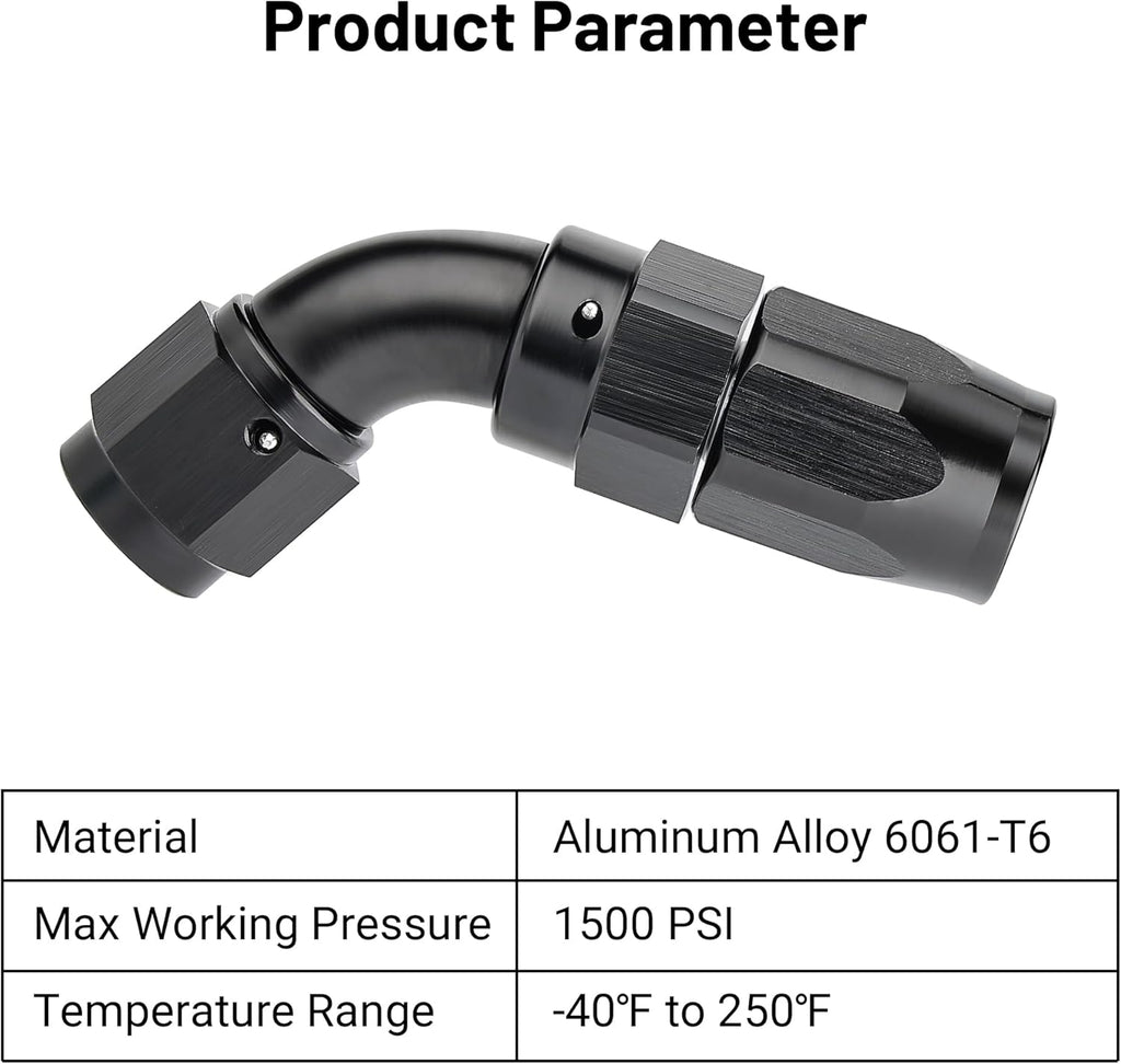 EVIL ENERGY 4AN 60 Degree One Piece Full Flow Hose End Fitting Swivel For CPE Braided Hose