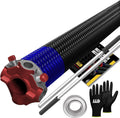 Garage Door Torsion Spring 262x2x38 for Left Side of Garage Door with Winding Bars, 1" Steel Bearing, and Gloves Heavy Duty Precision E-Coating 5-Year Warranty Minimum 30,000 Cycles (Red Cone)
