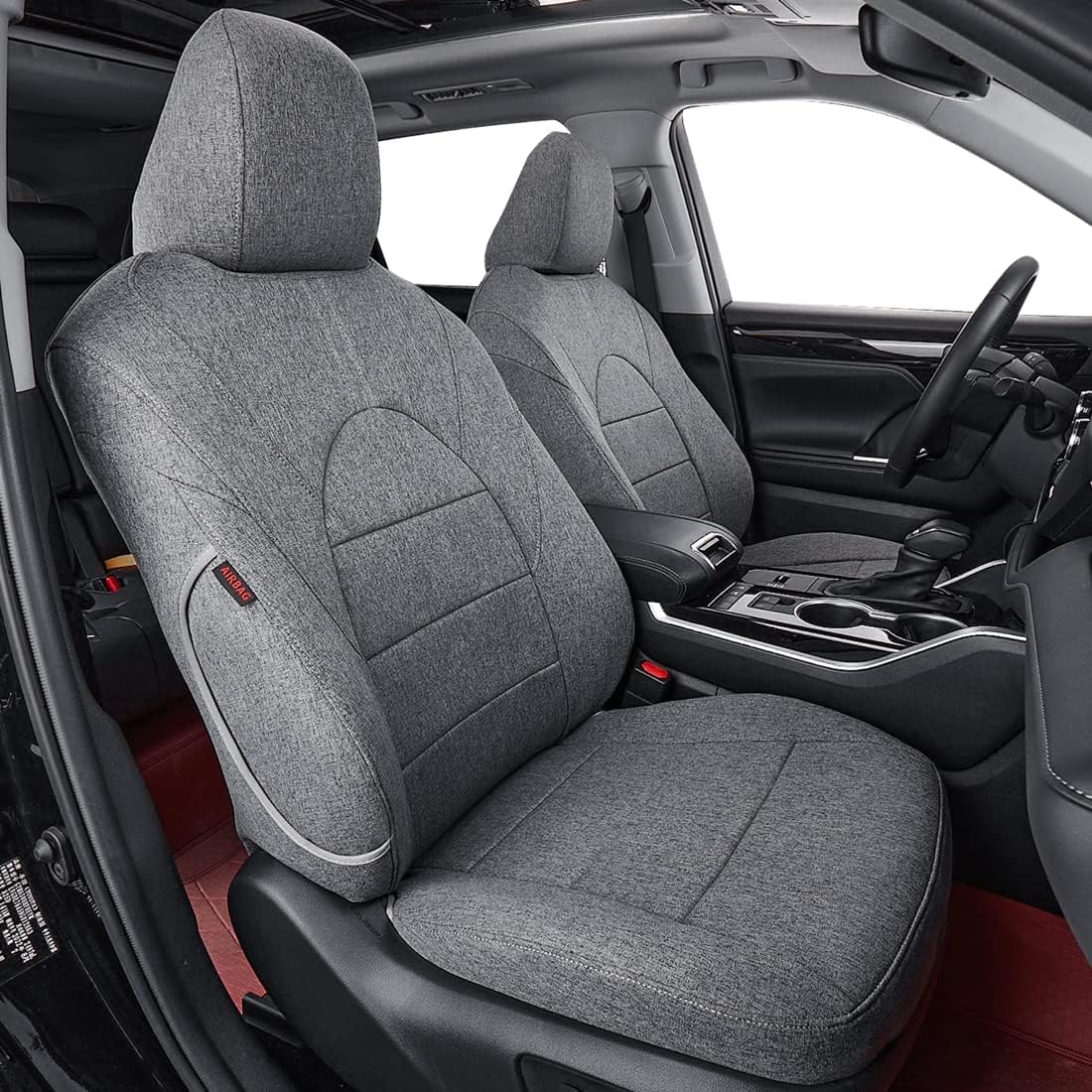coverdream Camry Seat Covers Custom Fit for 2022 2023 2024 Toyota Camry L, LE,XLE,Full Coverage Polyester Car Seat Protector (Full Set,Gray)