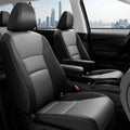 Custom Fit for Honda Pilot Seat Covers - Car Seat Covers Full Set for Pilot LX EX 2016 2017 2018 2019 2020 2021 2022 8 Seats, Leather Automotive Seat Covers, Black Grey