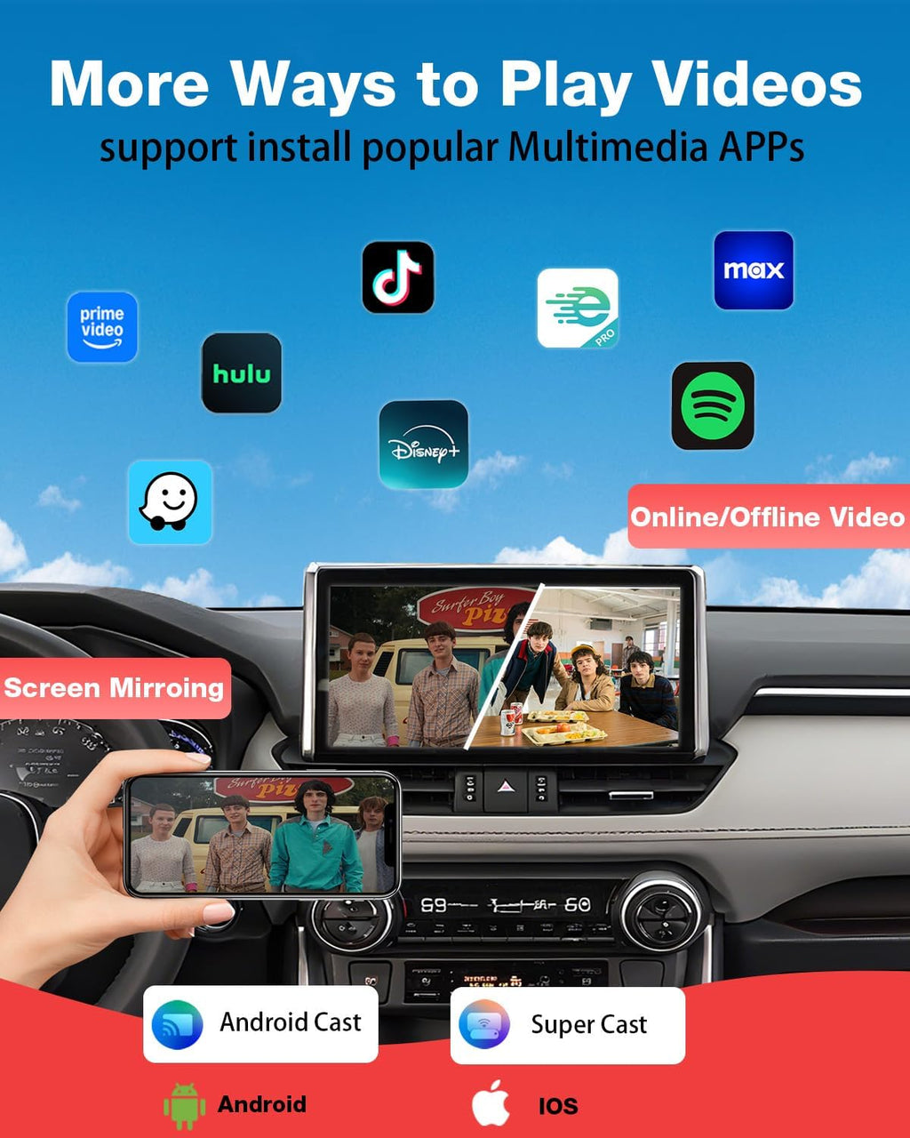 Wireless CarPlay Adapter, 2025 Upgraded Magic Box 2.0 Supports YouTube Hulu TikTok Disney+ and More, Android Auto Wireless Adapter Plug and Play Easy Setup for Cars with OEM Wired CarPlay