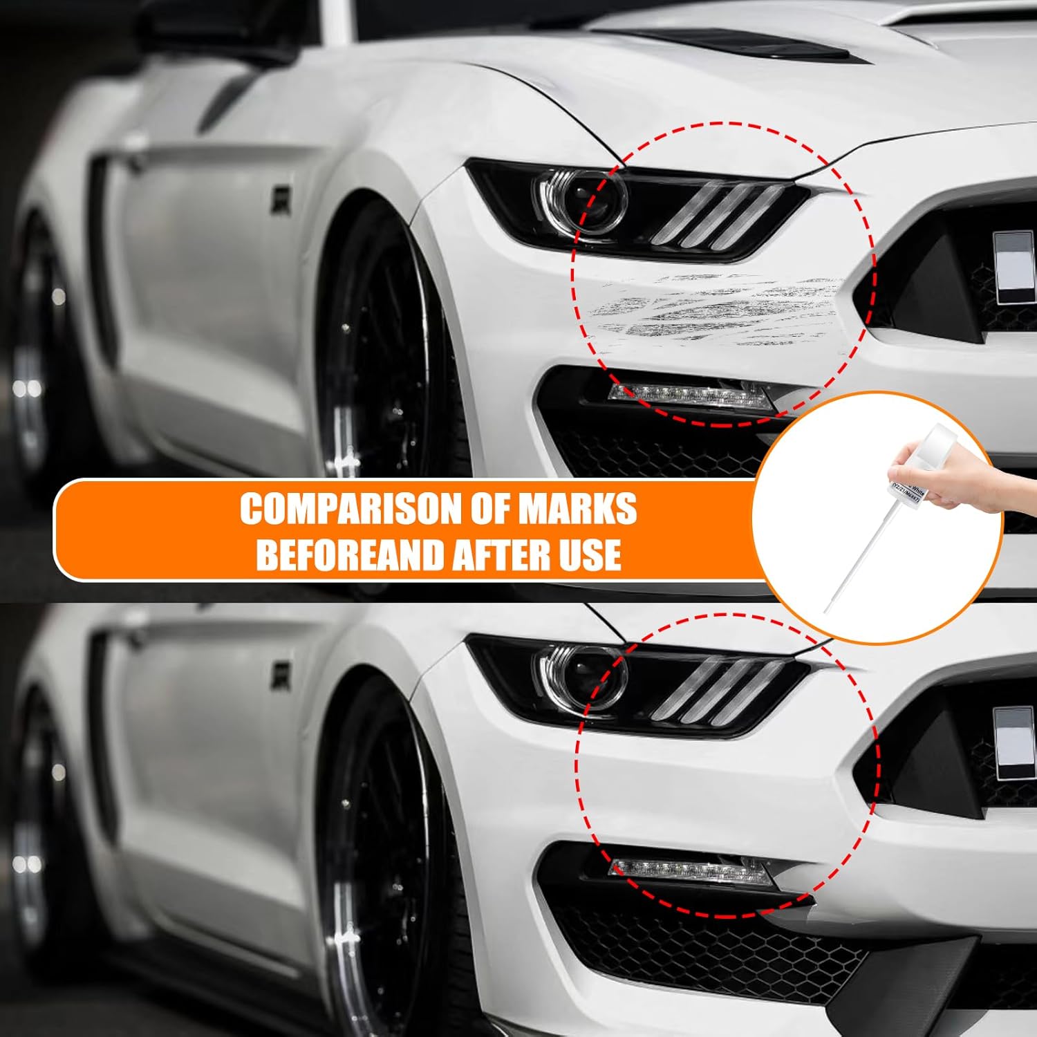 UJ Sterling Gray Metallic Touch Up Paint for Ford, Car Paint Pen Scratch Repair Two-In-One Touch Up Paint, Premium Car Scratch Remover for Deep Scratches