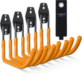 3-H Large Garden Hose Holder Wall Mount 4 Pack,Solid Steel Hose Hanger,Water Hose Holders for Outside,Perfect for Hanging Outdoor Air Hose,Ropes,Pipes,Garden Tools,Ladders,Bikes,Bulk Items(Orange)