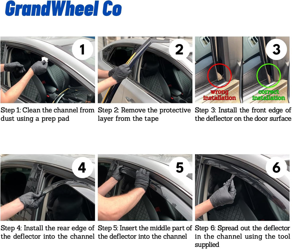 Window Deflectors Smoke Tinted in-Channel Side Window Vent Visor Deflectors Rain Guards Compatible with Nissan Sentra 2020-2025 - 4 pcs. GW0956