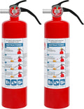 2 Pack Dry Chemical Fire Extinguishers 2.5 lb ABC, Home, Car, Boat Use, 1A:10B:C Rating, Quick Release Handle, Easy to store and Carry Dry Powder Extinguisher