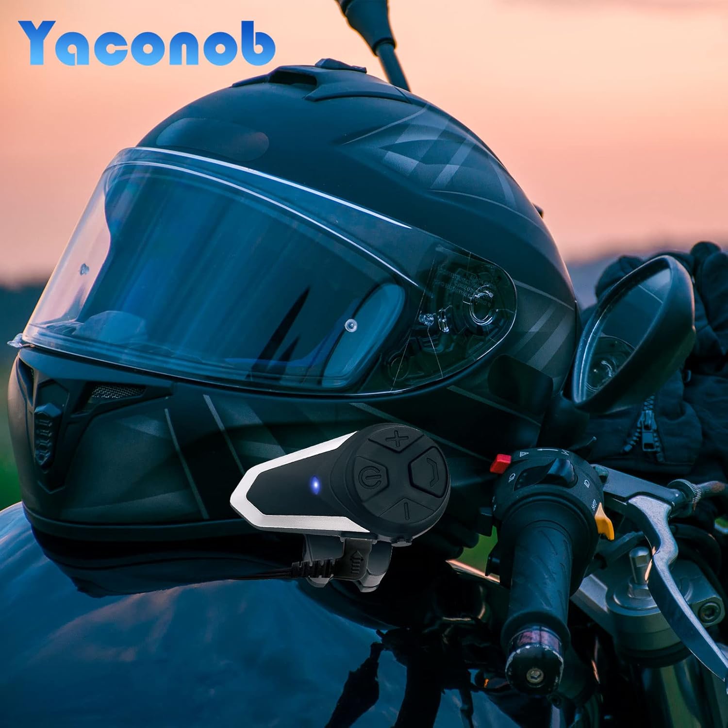 Motorcycle Bluetooth Headset BT-S3NS 1000m Motorcycle Helmet Bluetooth Radio Intercom Wireless Interphone to 2-3 Riders (Waterproof/Handsfree/Stereo Music/FM Radio/GPS/MP3 (1 Pack)