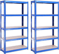 G-Rack | 5 Tier Garage Shelving Units | Metal Shelving Storage | Heavy-Duty Organization Racks | Adjustable Shelves | 2000LB Capacity | Ideal for Workshop, Shed, Office - 59D x 30W x 12H (Blue)