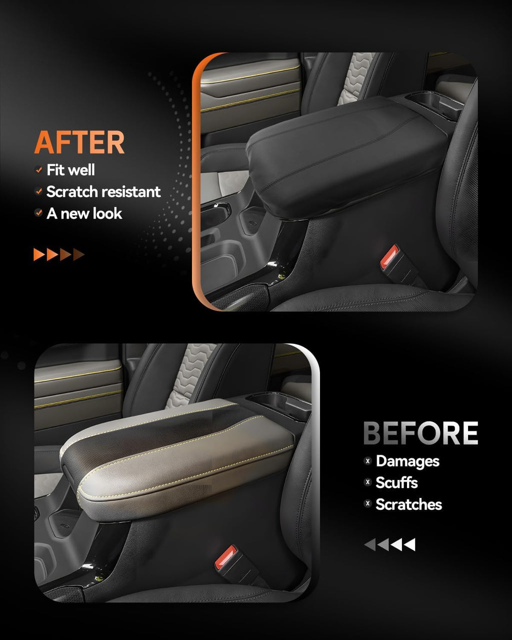 CDEFG for Chevrolet Silverado EV 2024 2025 Center Console Cover Armrest Box Cover for Chevy Silverado EV (Work Truck, LT, RST) Accessories Arm Rest Protector