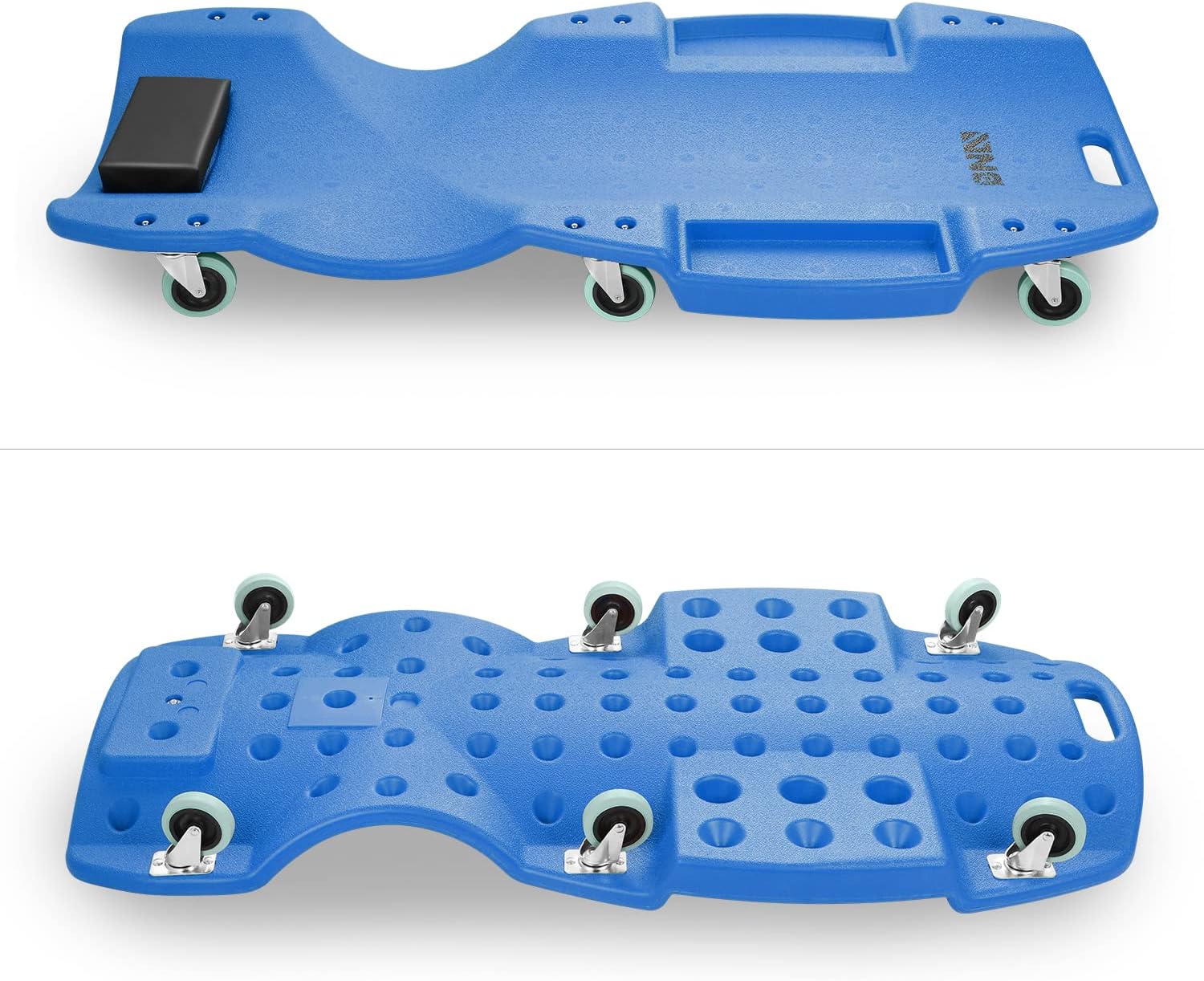 DNA MOTORING TOOLS-00239 48 Inches Heavy-Duty Low-Profile Roller Automotive Creeper with Padded Headrest, Blue