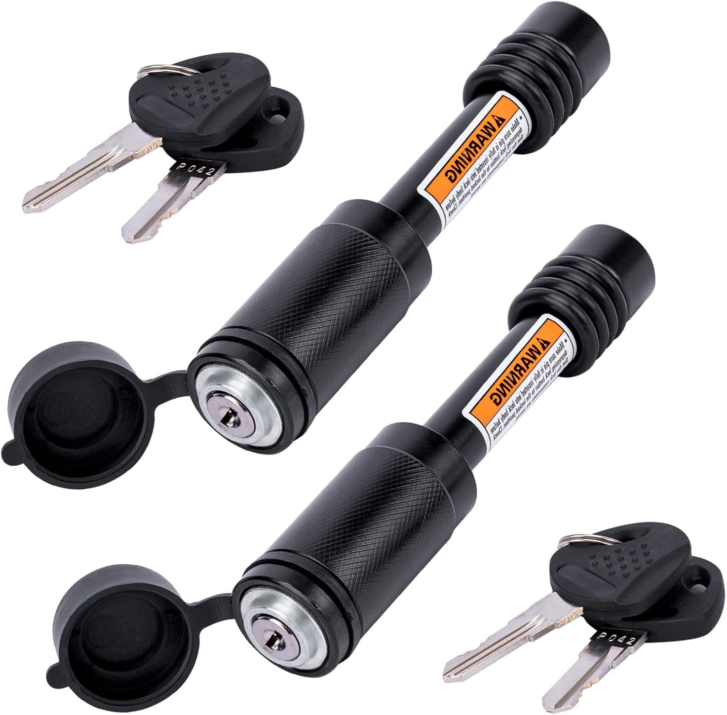 Trailer Hitch Locks, Hitch Lock with 5/8'' Pin Fits Class III IV 2" Hitch Receivers, Locking Hitch Pin with Anti-Rattle O-Rings for Trailer Truck Car Boat (2 Pack)