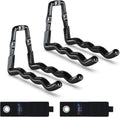3-H Heavy Duty Garage Hooks 4 Pack, One-Piece Construction Garage Wall Hooks, Garage Hanger & Organizer Wall Mount for Ladders, Bikes, Chairs, WeedEaters, Shovels, Garden Tools (Black)