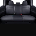 LUCKYMAN CLUB Rear Seat Covers Custom Fit for 2016-2023 Tacoma Crew Cab with Faux Leather (Black Rear)
