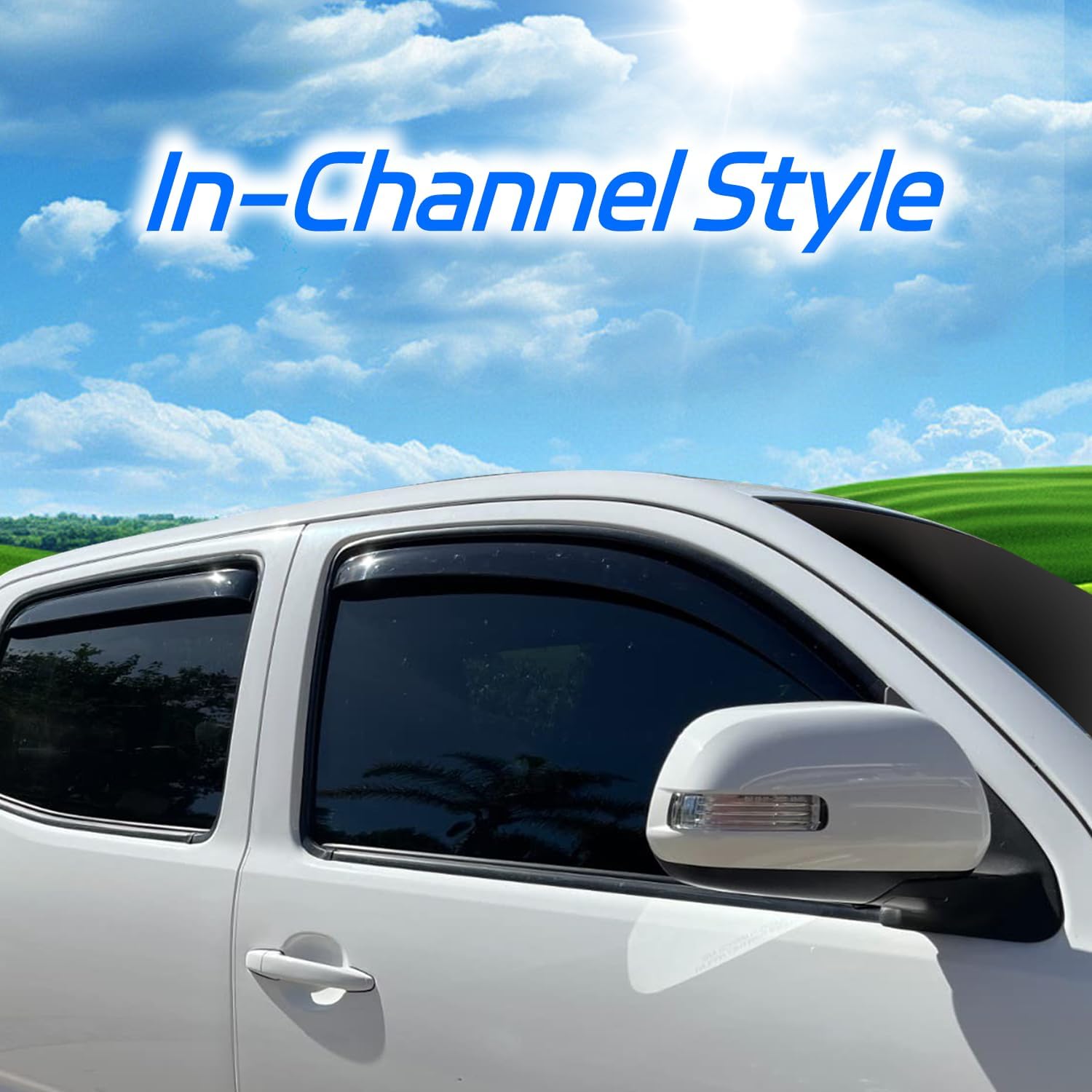 4 PCS in-Channel Window Rain Guards Fit for 2013-2018 Toyota RAV4, Smoke Tinted Vent Window Visors, Side Window Deflectors, Sun Visors Vent Shade, 2013 2014 2015 2016 2017 2018
