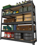 MUPATER 47.83" W x 23.82" D x 72.05" H Metal Storage Shelf, 5 Tier Adjustable Garage Shelving Unit, Standing Utility Rack for Warehouse Kitchen