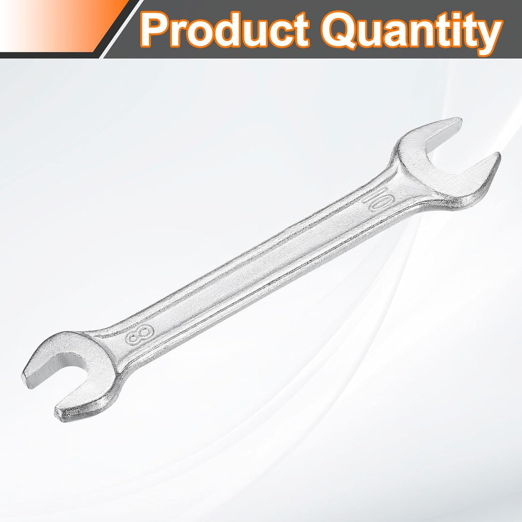 HARFINGTON Double Open End Wrench 8mm x 10mm Metric 15 Degree Offset Angle Small Flat Head Wrench Galvanizing Open Ended Spanner for Automotive Repair Furniture Assembly