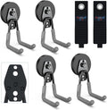 3-H Heavy Duty Magnet Garage Hooks 4 Pack, Large Strong Magnetic Hooks for Hanging Cordless Power Drill, Utility Magnetic Tool Holder for Metal Cabinet, Steel Pegboard, Toolbox, Garage(Grey)