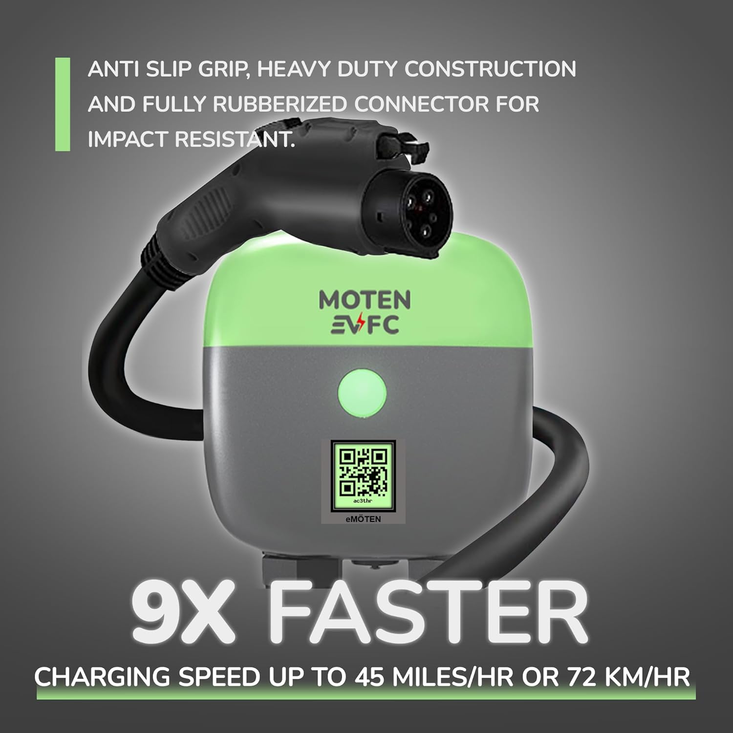 AQUILA-48S Level 2 EV Home Charger 48A, Ethernet, WiFi, RFID, 25 FT Cable, FCC, ETL, Energy Star, Docking Holster, eMOTEN Phone APP, Hardwired