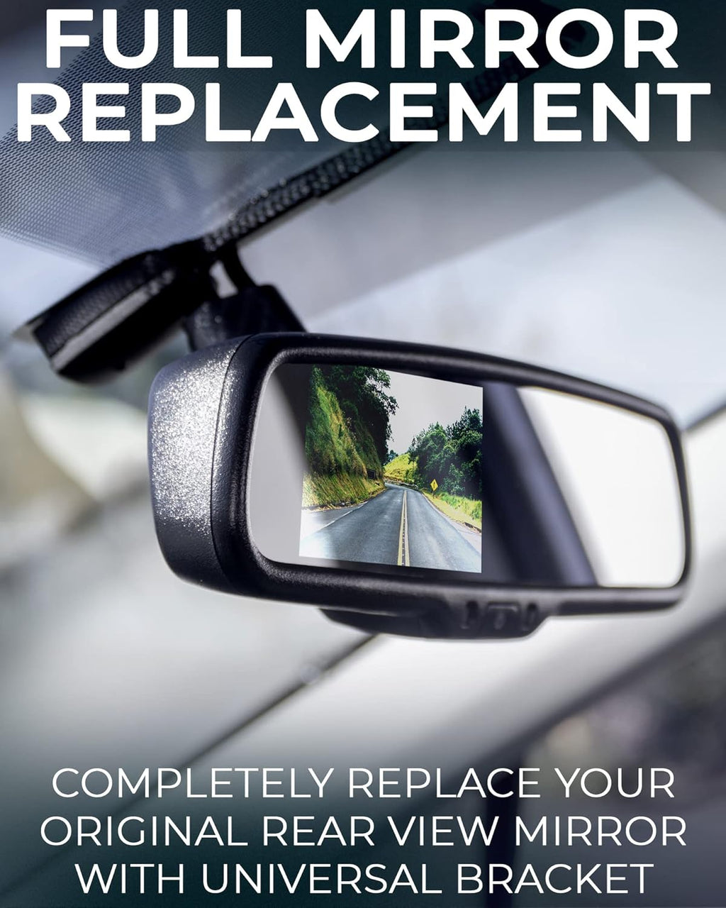 Master Tailgaters 10.5" OEM Rear View Mirror with 4.3" LCD Screen + Dynamic Parking Lines | Rearview Universal Fit Mount | Auto Adjusting Brightness LCD | Anti Glare | Full Original Mirror Replacement