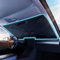[2025 Upgraded] Nmoiss Windshield Sunshade Umbrella Car - [Vinyl Coating Heat Shield] Protect Car from Sun Rays & Heat Damage Keep Cool and Protect Interior X-Small (52" L x 28" W)