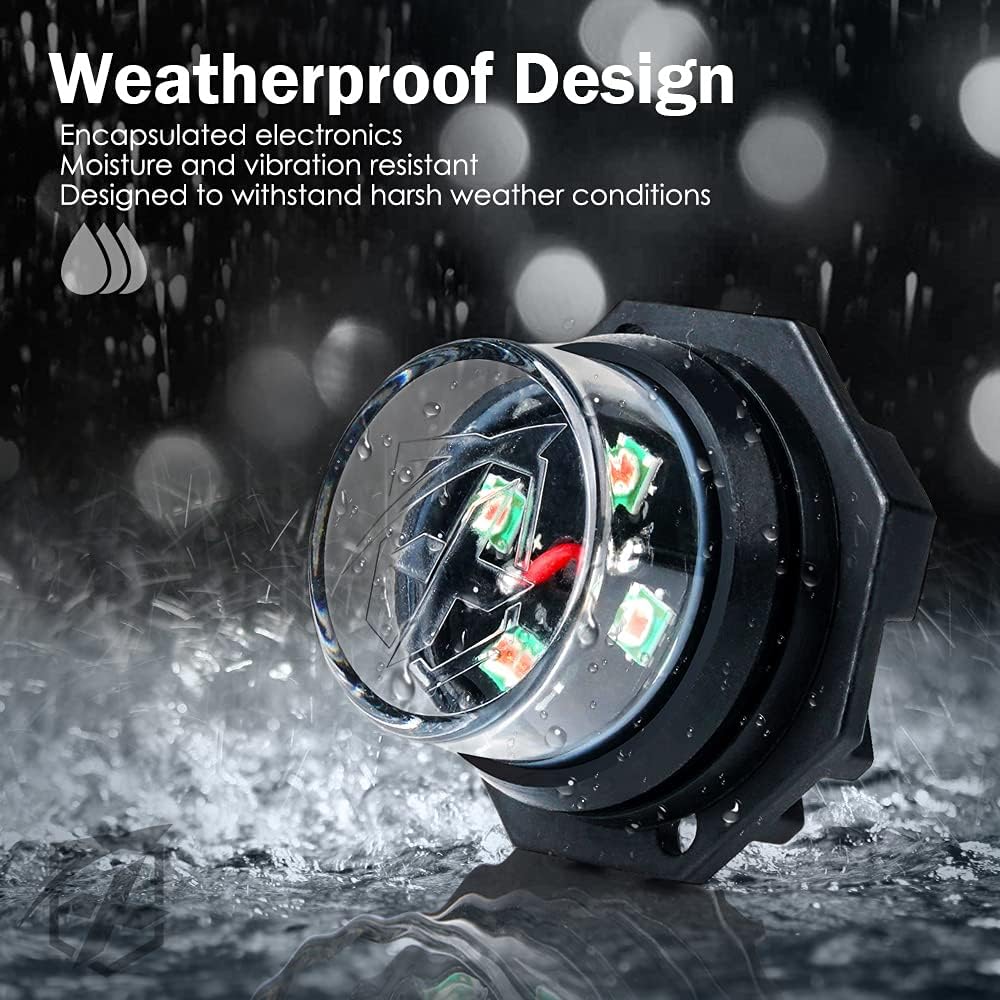 Xprite White Red LED Hideaway Strobe Lights Kit, 20 Flashing Patterns w/Control Panel Headlights Taillights Fog Light Interior Mounting, for Emergency Vehicles Firefighter Cars Trucks SUV 8PCS