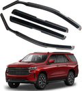 in Channel Rain Guards Fit for Chevrolet Chevy Suburban 2021 2022 2023 2024 2025, Durable Window Deflectors, Smoke Tinted Vent Window Visors Shades, 4 pcs
