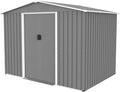 8x6 FT Outdoor Metal Storage Shed with Lockable Door & Floor Frame, Heavy-Duty Garden Tool Shed, Weatherproof Steel Utility Shed for Backyard, Patio, or Lawn Organization