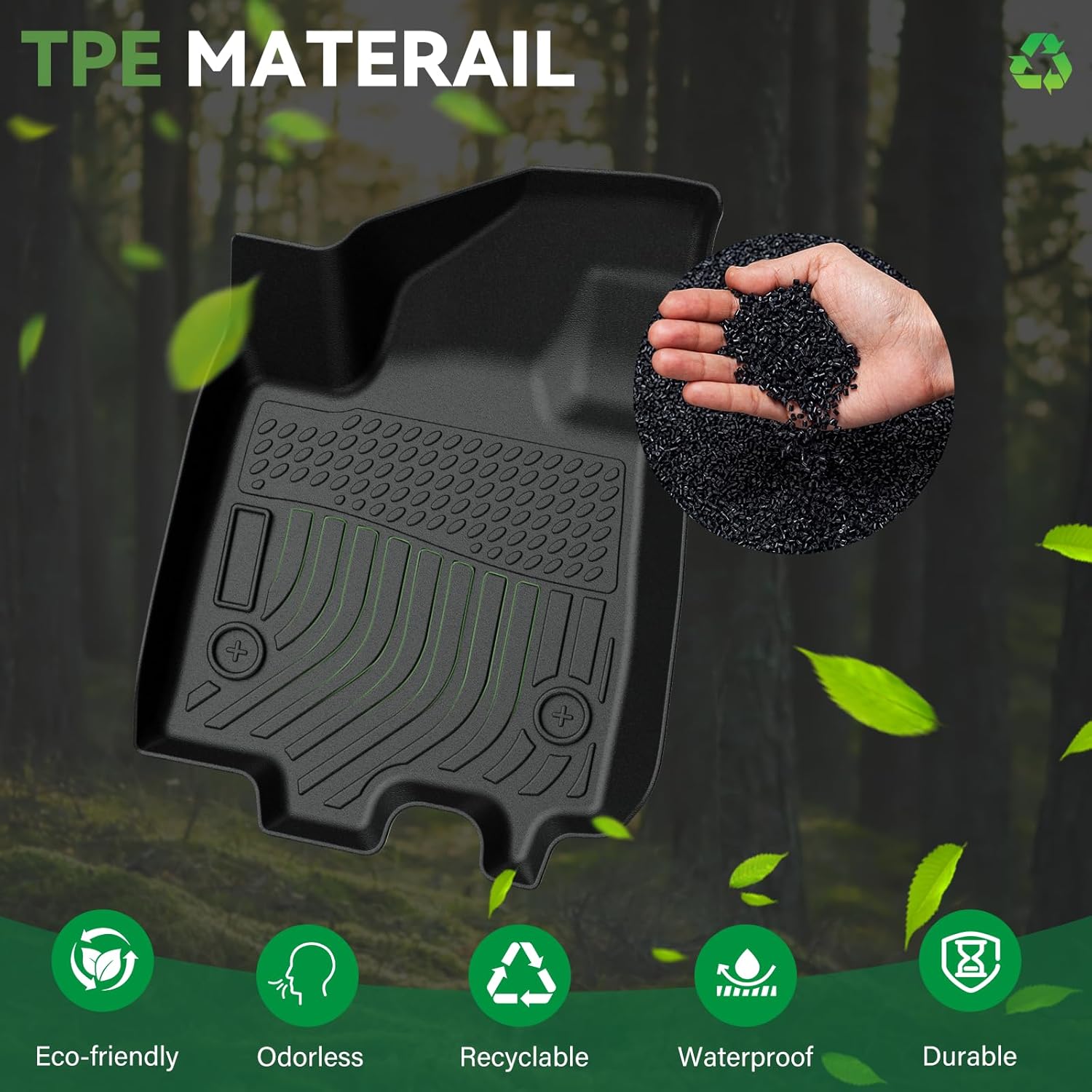 Floor Mats & Cargo Liner Custom Fit for 2024 2025 Chevrolet Chevy Equinox EV (Non Fuel), All Weather TPE Floor Mats for Cars, Car Floor Mats Full Set for Chevrolet Equinox EV Accessories