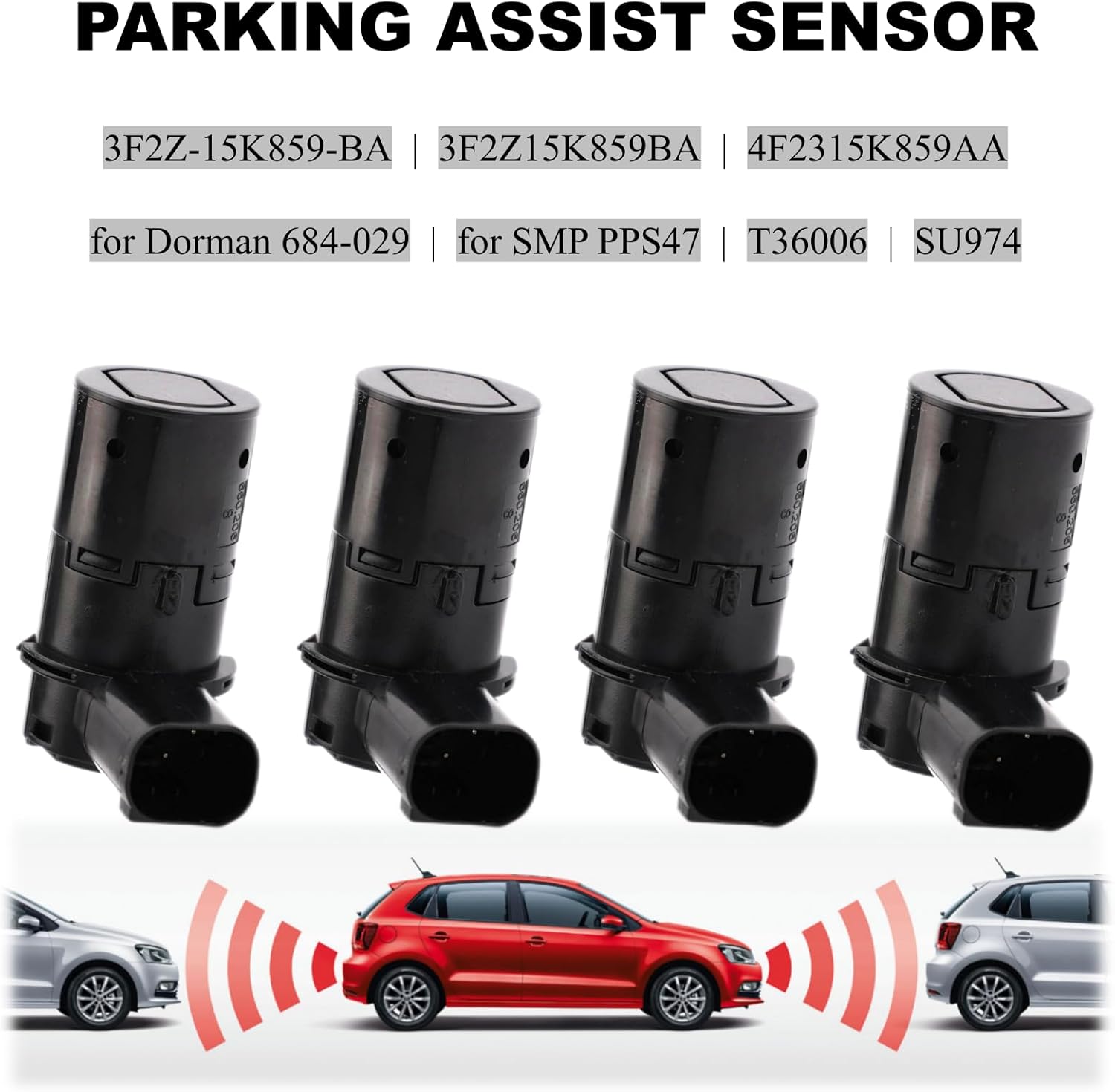 Parking Aid Sensor Fit for 2007-2018 Ford F150 F250 F350 E-150 E-250 Escape Explorer Lincoln Mercury Mariner Mountaineer Backup Rear PDC Parking Sensor Replace# 684-029 3F2Z15K859BA 4F2315K859AA