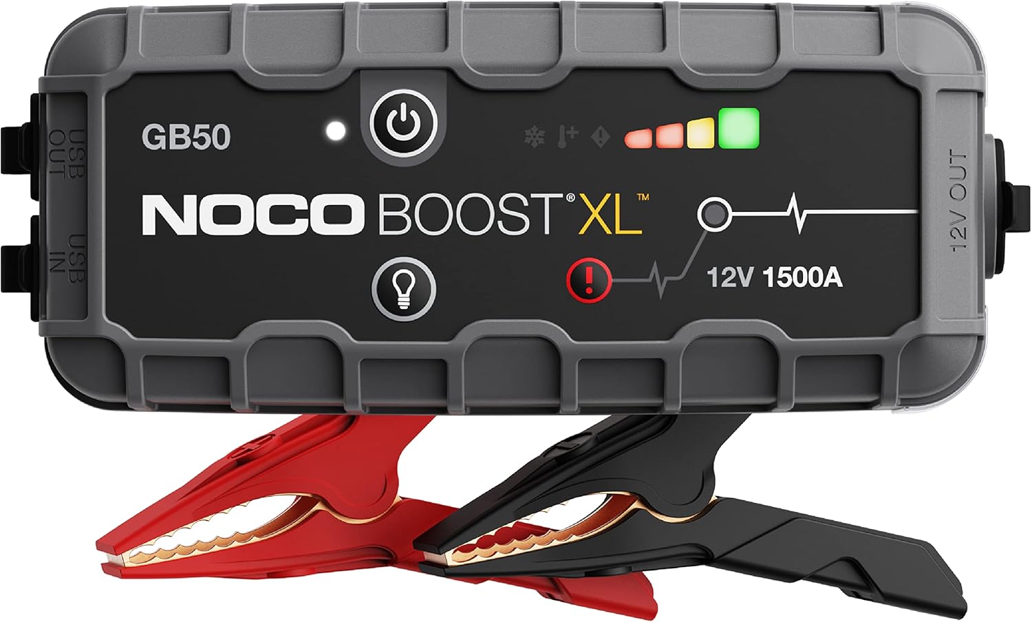 NOCO Boost GB50: 1500A UltraSafe Jump Starter – 12V Lithium Battery Booster Pack, Portable Jump Box, Power Bank & Jumper Cables - for 7.0L Gas and 4.5L Diesel Engines