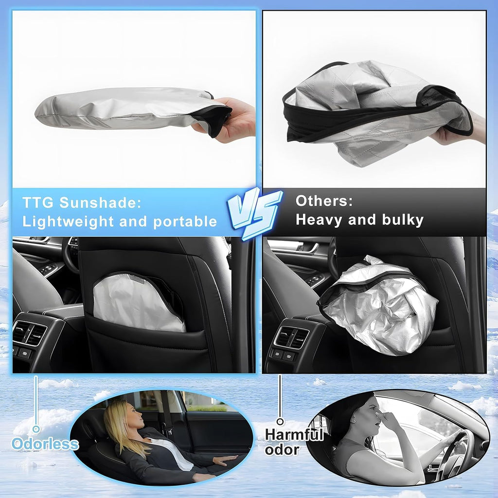 T TGBROS Windshield Sun Shade for Kia Sorento 2021-2025 2026 Front Window Sunshade Sun Shield Foldable Sun Visor Cover for Sorento Accessories Block Heat and Sun Protection