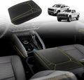 Muslogy Center Console Armrest Cover Compatible with Colorado/GMC Canyon 2023 2024 2025 ZR2 Z71 Trail Boss LT WT Elevation AT4 Denali AT4X Accessories Regular Thick(Yellow Stitching)