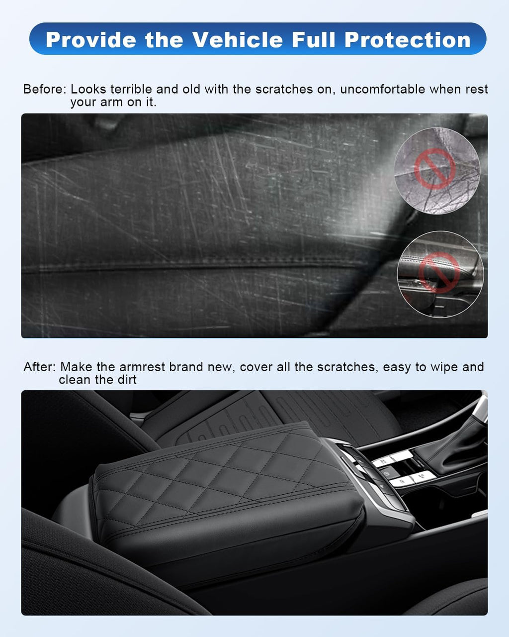 CDEFG Compatible with 2024 Hyundai Tucson Center Console Cover for 2022-2024 Santa Cruz Accessories Armrest Cover 2022-2024 Hyundai Tucson Hybrid Middle Console Pad Arm Rest Cushion