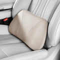 1P Lumbar Support Pillow,15.5x8.7 Memory Foam,Superfiber Suede,Drive car Back Pillows,seat,Office,Rest,Improve Posture(Off-White)