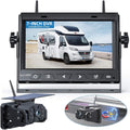 Magnetic Solar Wireless Backup Camera No Installation VASTEND 1080P 7'' RV Backup Camera with 10000mAh Rechargeable Battery for Box Truck Trailer Camper Car Caravan Rearview Reversing Camera (VS-7A)