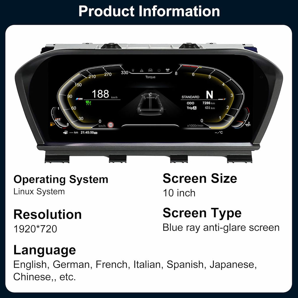 Speedometer Instrument for BMW BMW F20 F52 2013-2024, Linux System Original Car Information Display Digital Cluster Dashboard Screen