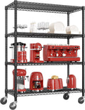 IZEUK Garage Shelving Wide Storage Shelves 4 Tier Metal Shelves Heavy Duty Adjustable Utility Shelf Rack Black 23.6" D x 53.1" W x 73.6" H