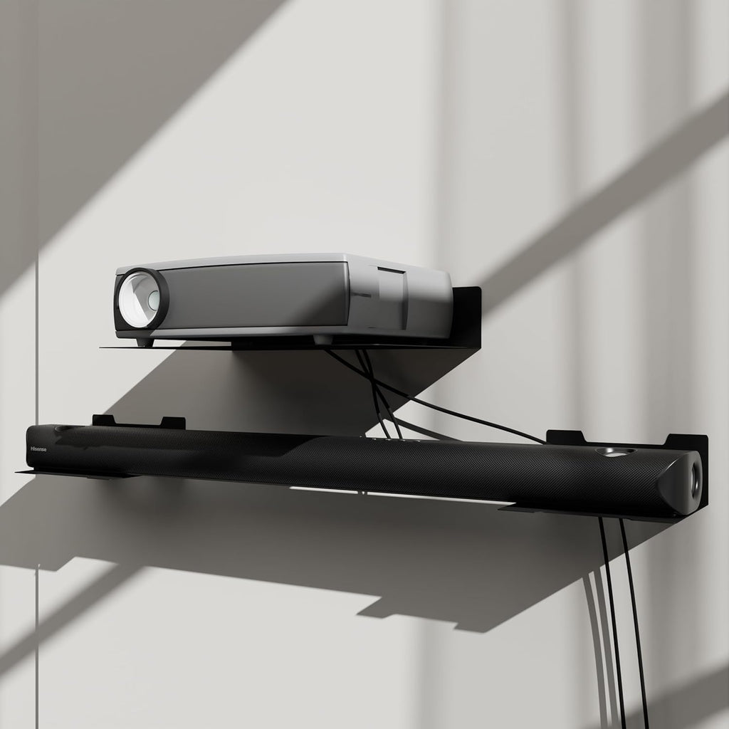 Floating Metal Wall Mount Shelf, Shelf for TV Cable Box,Apple Roku, Sound Bar,Soundbar, Camera,Decor Display (1, Small)
