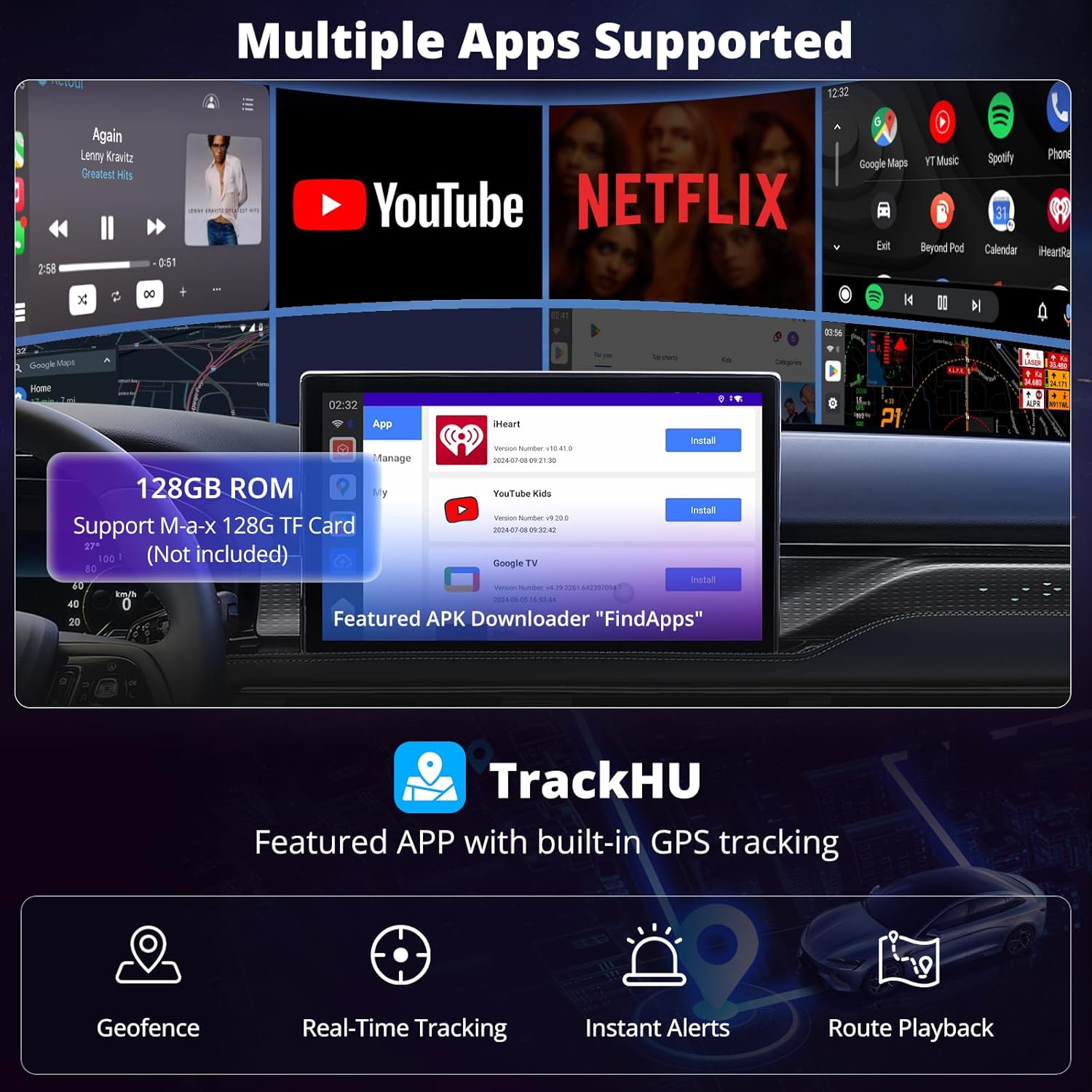 CB6 CarPlay AI Box & Android AI Box, Wireless CarPlay/AndroidAuto Adapter, Plug & Play CarWave Car Smart Box with AI DriveChat, GPS Track, Android 13, 2 BT, 4G LTE, 8G+128G, Black