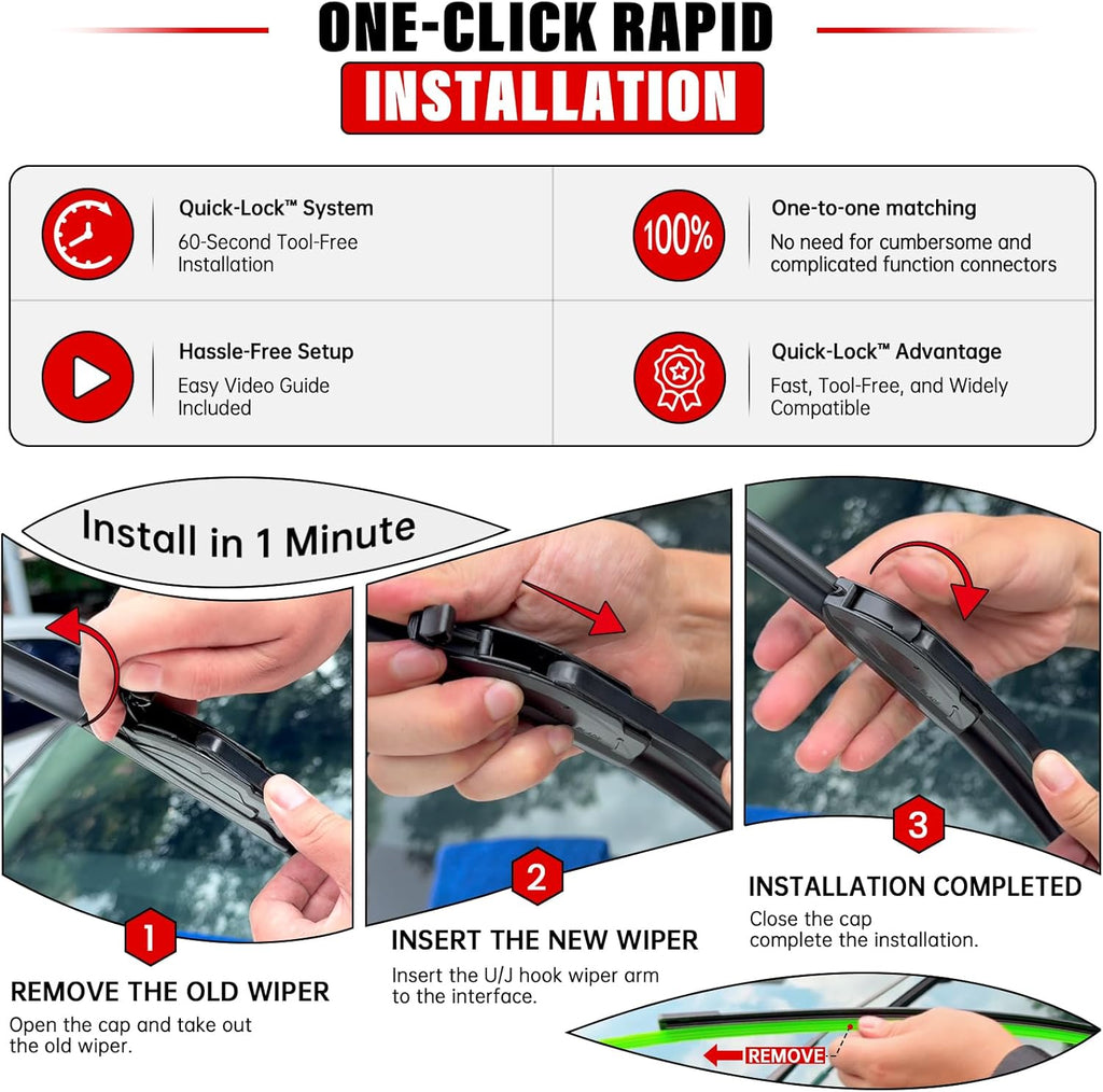 Windshield Wiper Blades Replacement for 2014-2021 Jeep Grand Cherokee Original Factory Quality Front Rear Wipers Blade Set for My Car - 22" 21" 11" (Pack of 3)