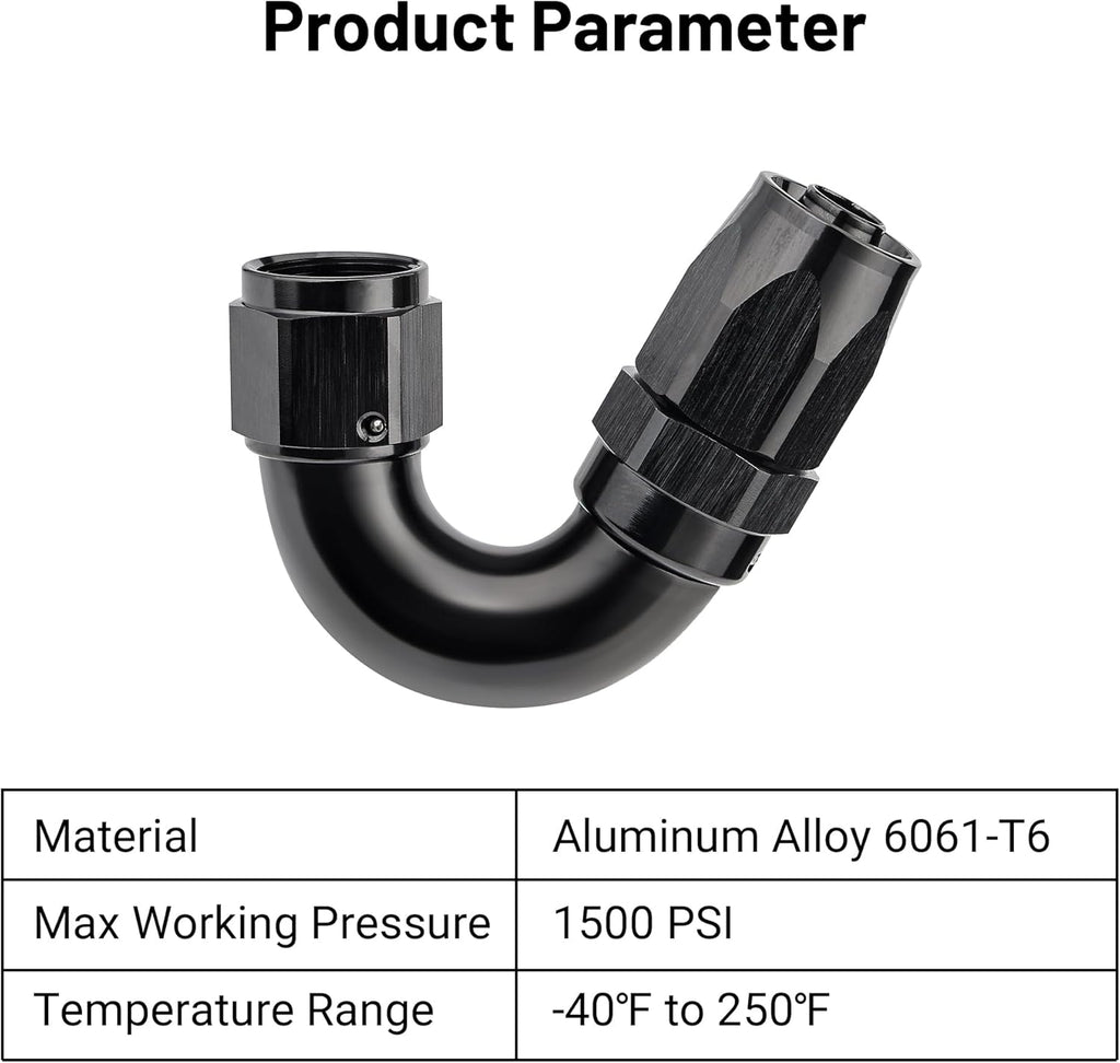 EVIL ENERGY 8AN 150 Degree One Piece Full Flow Hose End Fitting Swivel For CPE Braided Hose