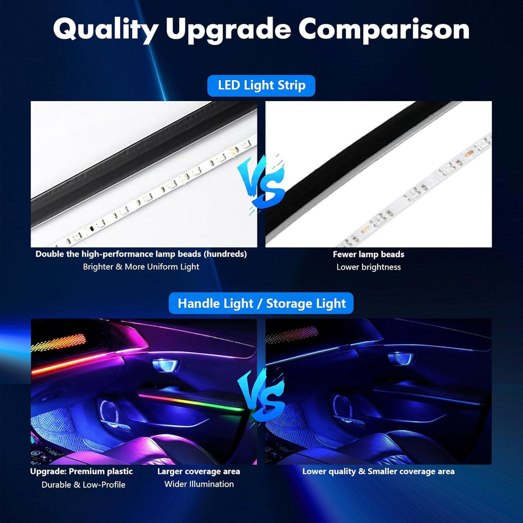 2025 Upgraded Dreamcolor Acrylic Interior Car LED Strip Light with Self-Developed App RGB 10 in 1 | Dual Zone Control | Super Brighter LED Strips | Music Sync | 16M Colors Interior Led Lights for Cars