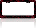 Red Spider Web License Plate Frame Funny Cobweb Stainless Steel License Plate Holder for Front or Rear Car Tags for Car Decoration Accessories with Screws 6.3 X 12.2 in for Women Men