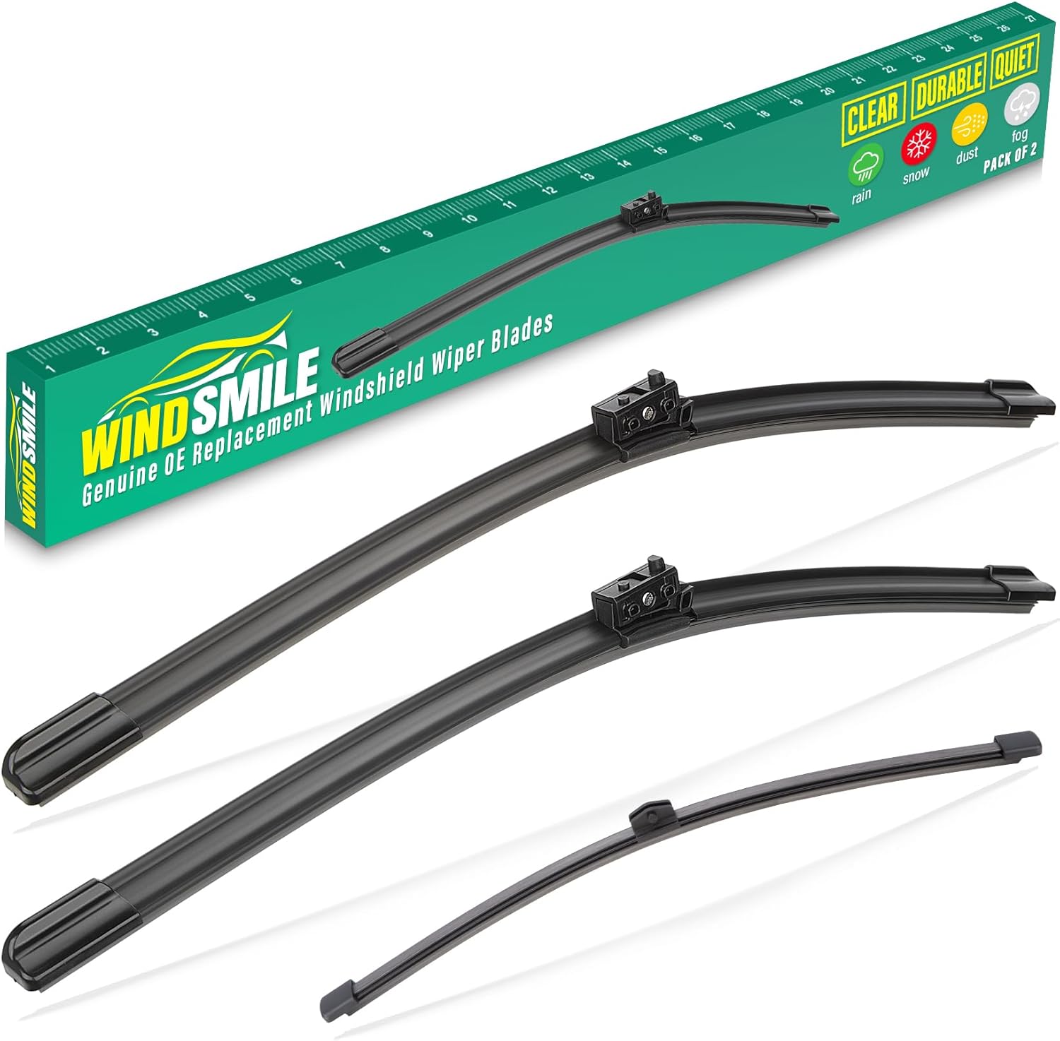 26" 22" 13" Windshield Wiper Blades Replacement for Mercedes-Benz GLE350 / GLE450 / GLE580 2020 2021 2022 2023 Premium All Weather Front Rear Wipers Set - OEM Quality (Pack of 3)