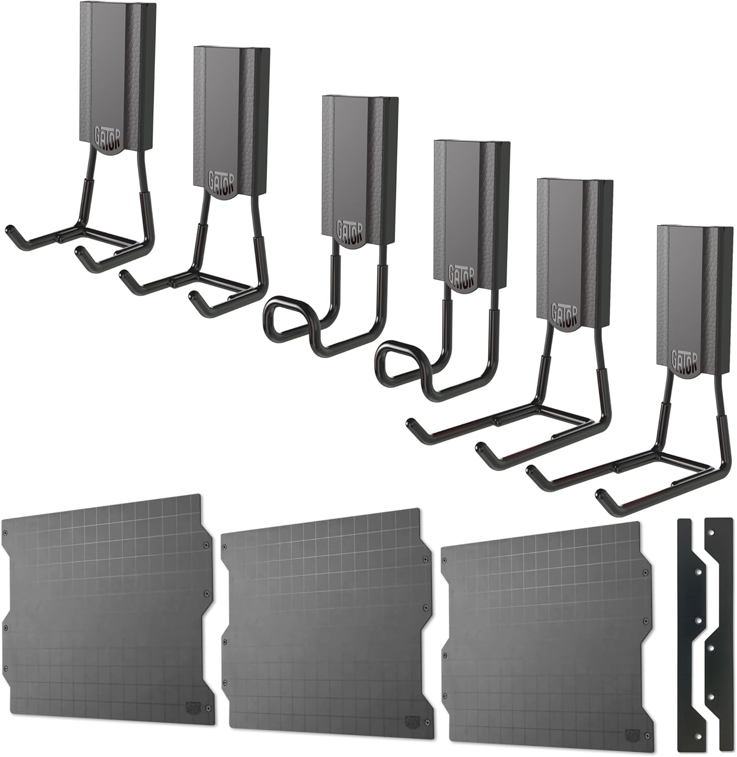 GATOR MAGNETICS Wall Panel Storage & Organization System Kit- Includes 3 Wall Panels and 6 Magnetic Hooks, Tool Rack, Heavy Duty Racks, Garage Storage Systems, Workshop Garage Organization