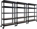 HOMEDANT House 5-Tier Metal Rolling Cart Shelf Rack Casters Heavy Duty Laminated Wheel Shelving Unit Adjustable Utility Storage Shelves Organizer Shelf Kitchen Garage 36.2" W x 16.5" D x 69.5" H 3Pack