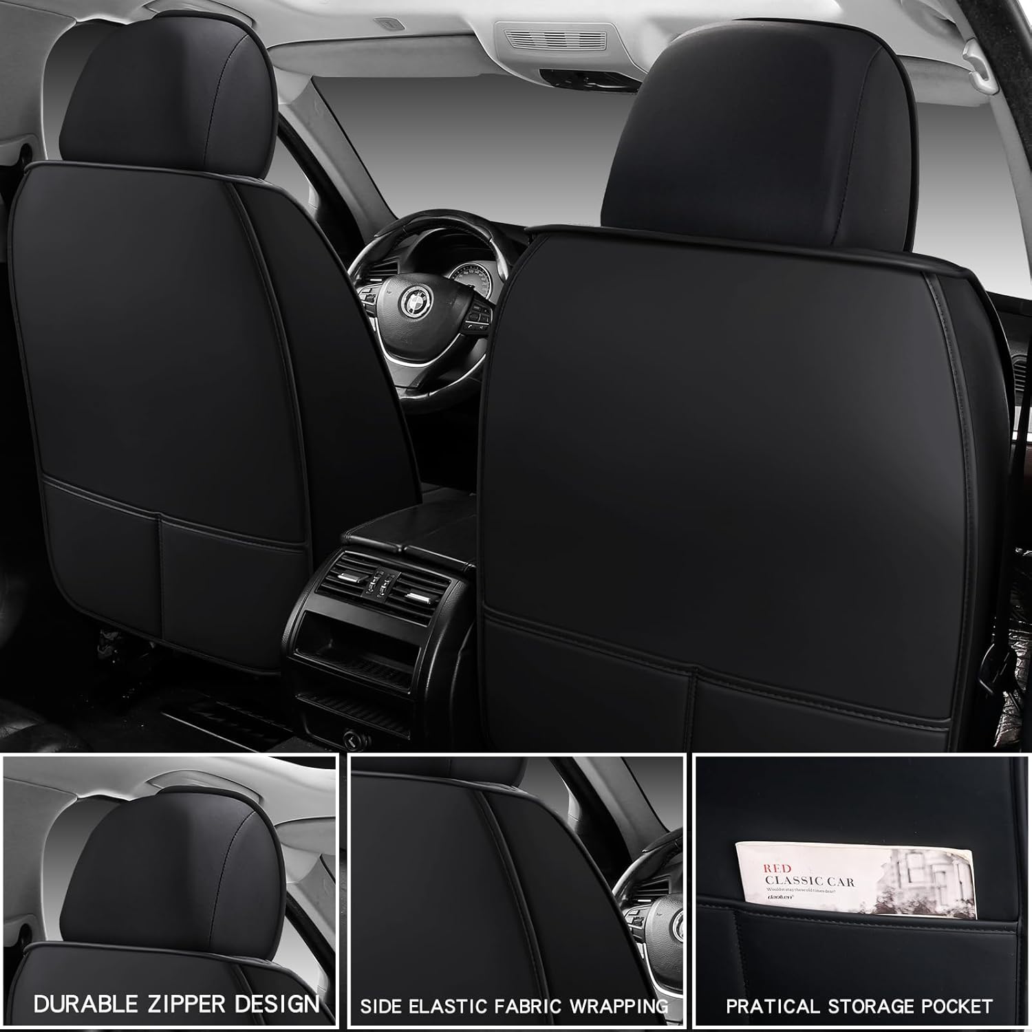 Car Seat Covers,Car Seat Protector Waterproof,Seat Covers Front, Car Seat Protectors,Automotive Seat Covers Fit for Most Cars Black