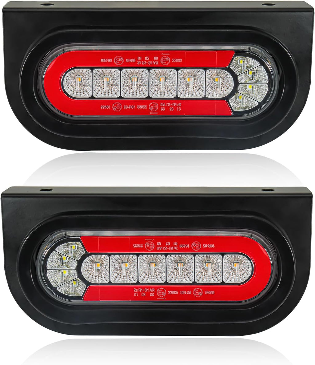 Agrieyes Trailer Lights with Bracket, Oval LED Trailer Lights with Sequential Turn Signal, Tail, Brake, Reverse, Submersible Boat Trailer Light kit for Trucks, Tractor, Utility Trailer, RV, Caravan
