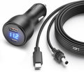 3 in 1 Starlink Mini Cable Cigarette Lighter 10FT Car Adapter for Starlink Mini USB C to DC Power Cable and Car Charger Smart Boost 12V to 20V/100W with Voltmeter USB C 100W/USB A 18W Port 18AWG 3M