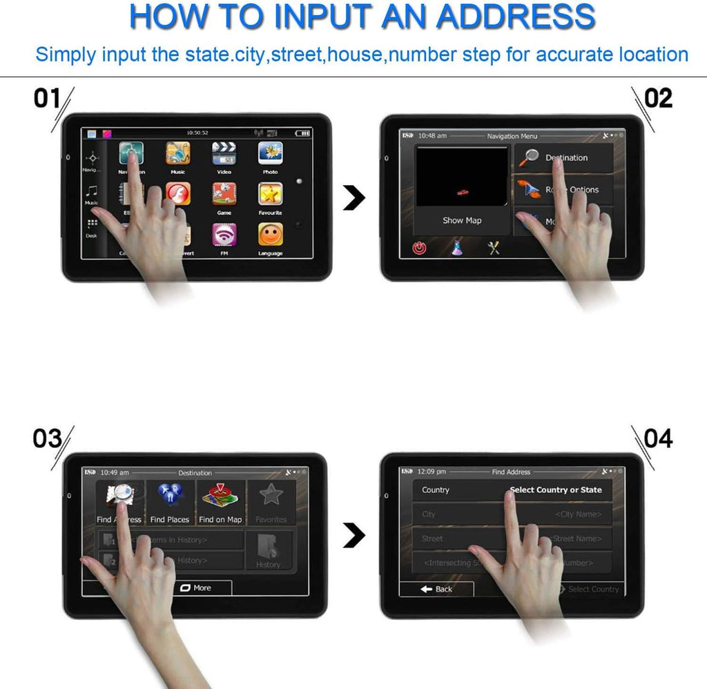 GPS Navigator for Car Truck RV – 9'' HD Touchscreen, Latest 2025 Map with Custom Truck Routing, Lane Guidance, Turn-by-Turn Voice Directions, Speed & Red Light Alerts, Free Lifetime Updates