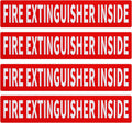 Madrigal Fire Extinguisher Inside Sticker Sign,4Pack 12x2.5" Self-Adhesive Vinyl, Weatherproof & UV Protected for Cars, Trailers, Rv's, Trucks and Vehicles, Red on White